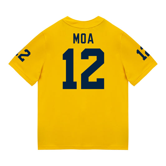 Michigan Wolverines #12 Salesi Moa Student Athlete Maize Football Jersey