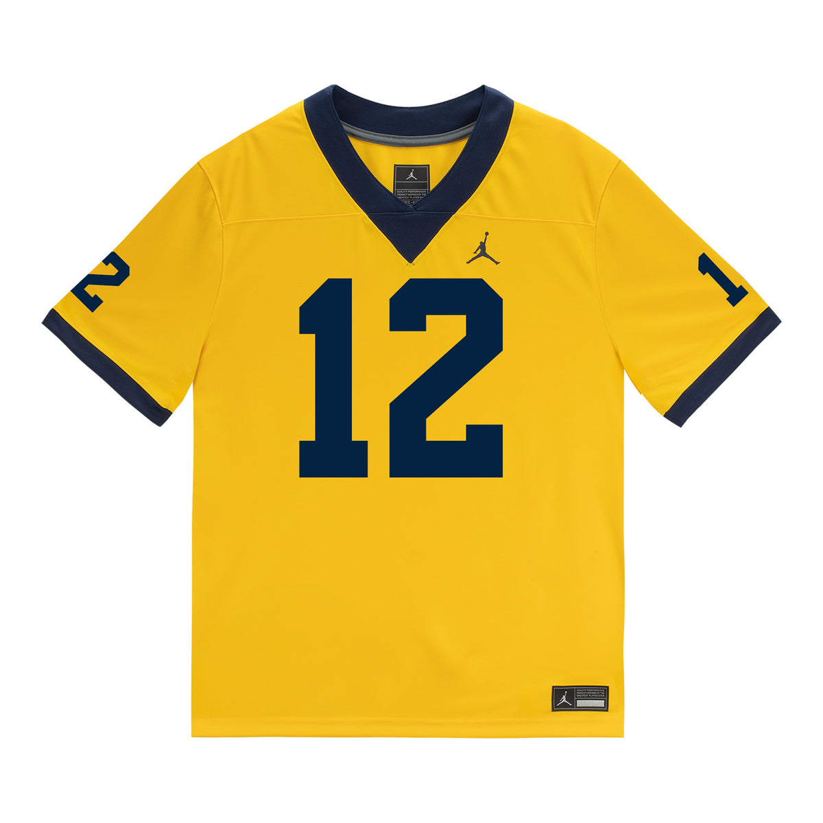 Michigan Wolverines #12 Salesi Moa Student Athlete Maize Football Jersey - Front View