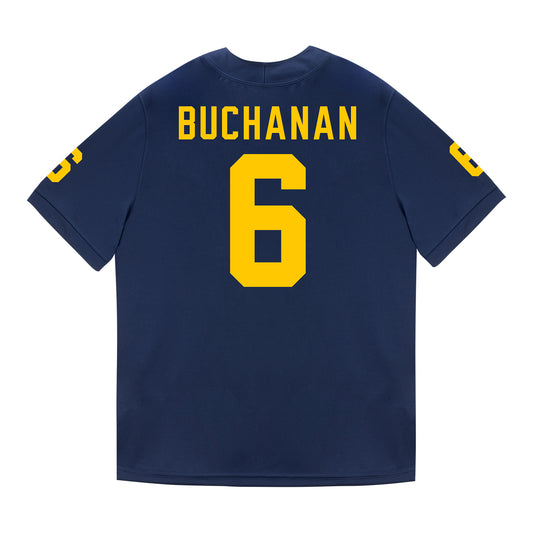 Michigan Wolverines #6 JJ Buchanan Student Athlete Blue Football Jersey