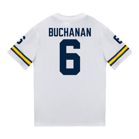 Michigan Wolverines #6 JJ Buchanan Student Athlete White Football Jersey