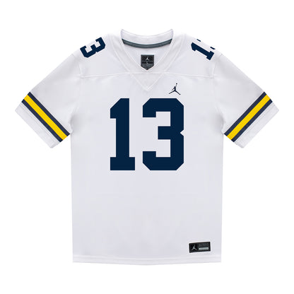 Michigan Wolverines #13 JJ Buchanan Student Athlete White Football Jersey