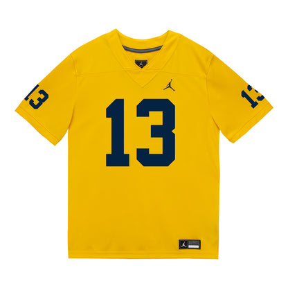 Michigan Wolverines #13 JJ Buchanan Student Athlete Maize Football Jersey