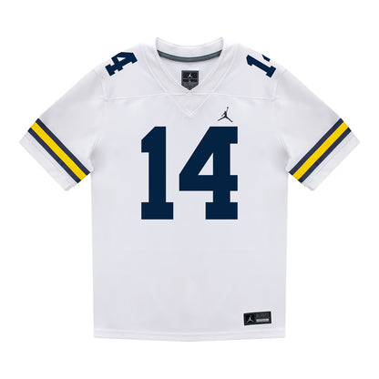 Michigan Wolverines #14 Tommy Carr Student Athlete White Football Jersey