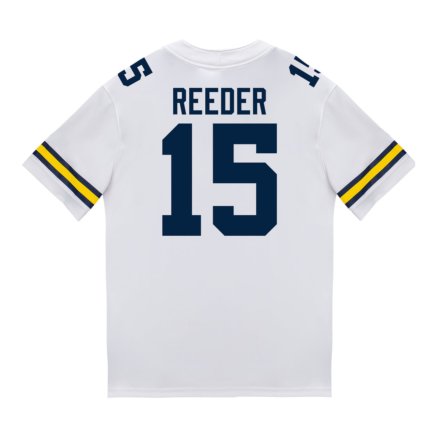 Michigan Wolverines #15 Aden Reeder Student Athlete White Football Jersey
