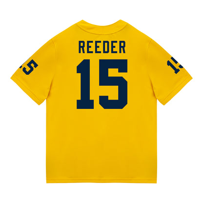 Michigan Wolverines #15 Aden Reeder Student Athlete Maize Football Jersey