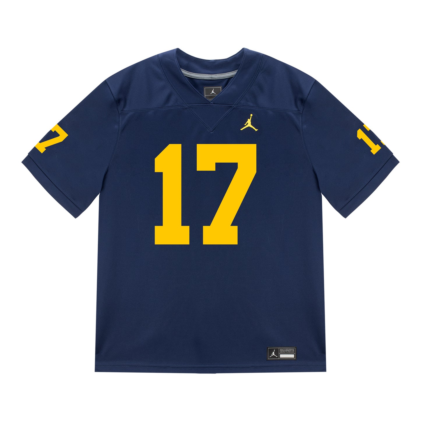 Michigan Wolverines #17 Brady Smigiel Student Athlete Blue Football Jersey - Front View