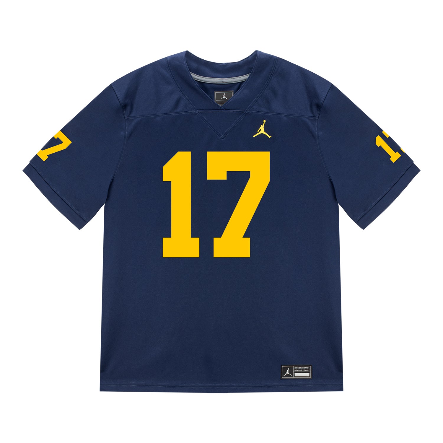 Michigan Wolverines #17 Brady Smigiel Student Athlete Blue Football Jersey - Front View