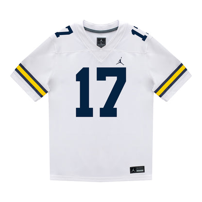 Michigan Wolverines #17 Brady Smigiel Student Athlete White Football Jersey