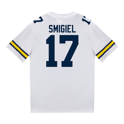 Michigan Wolverines #17 Brady Smigiel Student Athlete White Football Jersey