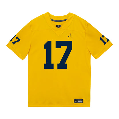 Michigan Wolverines #17 Brady Smigiel Student Athlete Maize Football Jersey