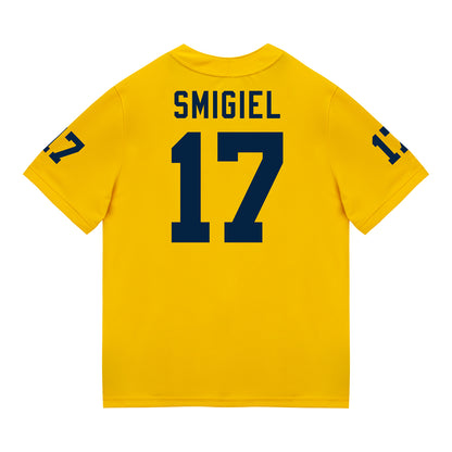 Michigan Wolverines #17 Brady Smigiel Student Athlete Maize Football Jersey