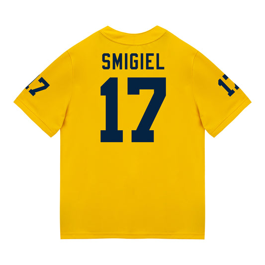 Michigan Wolverines #17 Brady Smigiel Student Athlete Maize Football Jersey