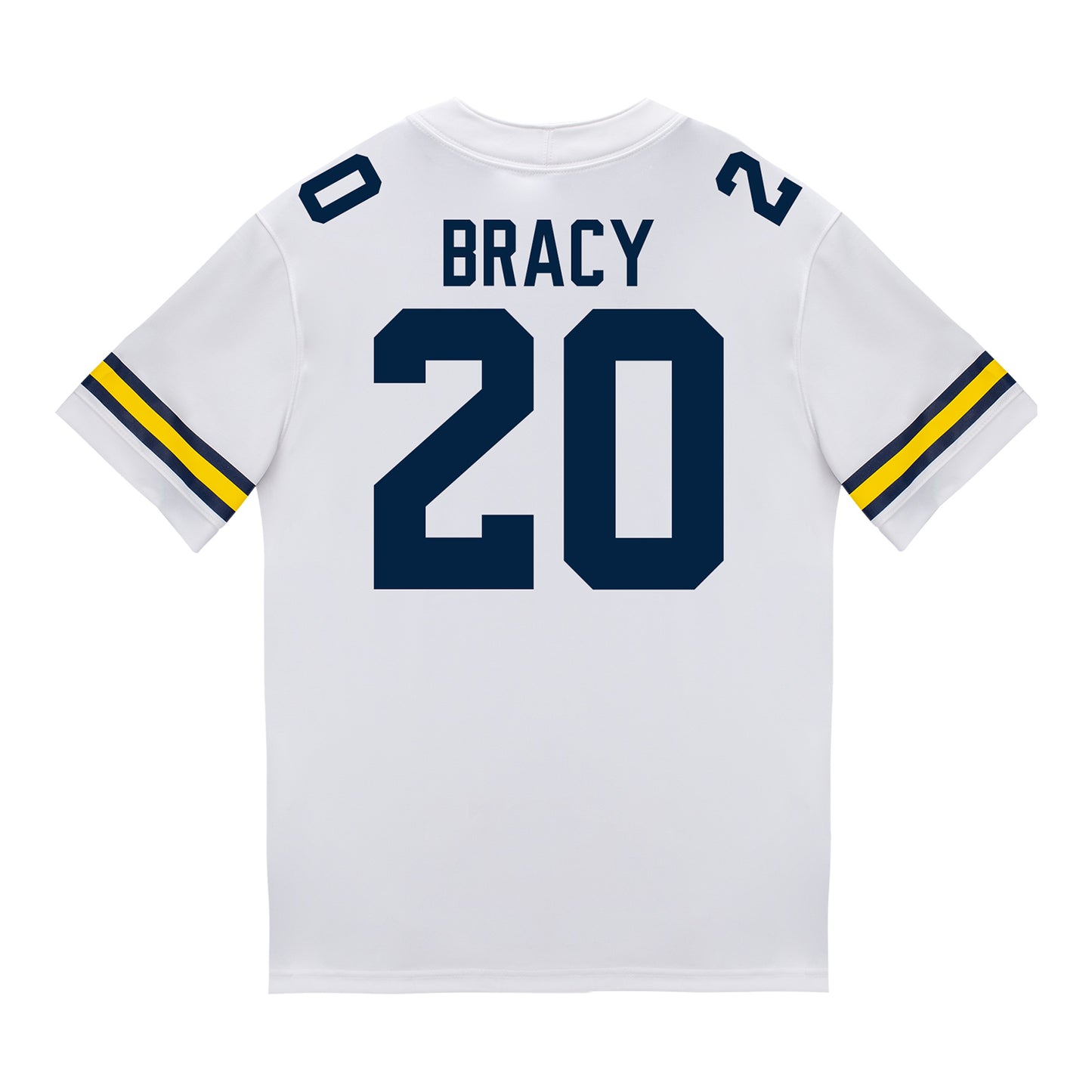 Michigan Wolverines #20 Chris Bracy Student Athlete White Football Jersey