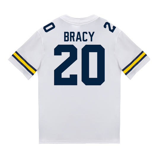 Michigan Wolverines #20 Chris Bracy Student Athlete White Football Jersey