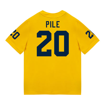 Michigan Wolverines #20 Jaylen Pile Student Athlete Maize Football Jersey