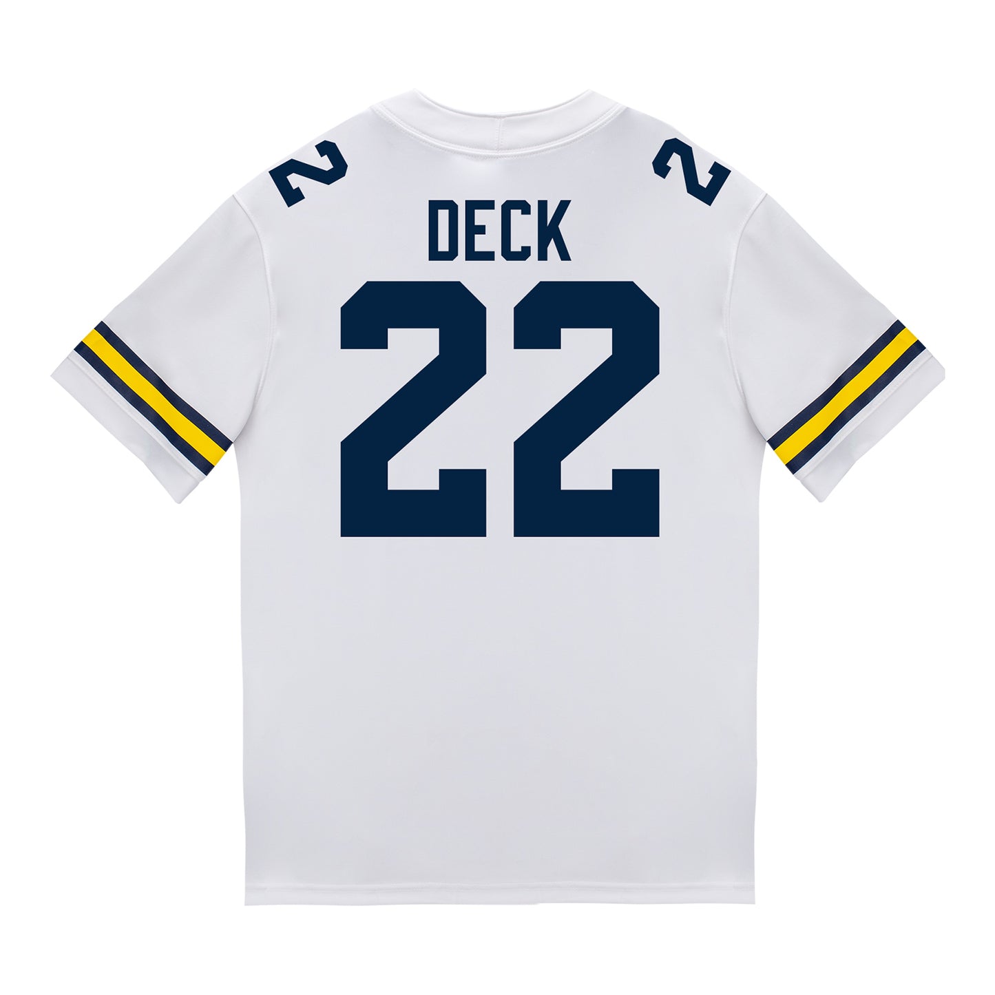 Michigan Wolverines #22 Jordan Deck Student Athlete White Football Jersey