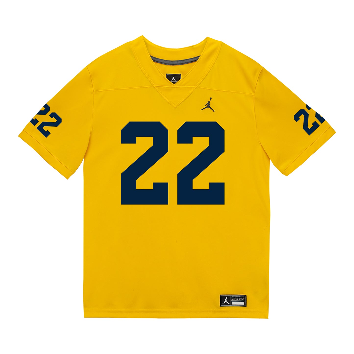 Michigan Wolverines #22 Jordan Deck Student Athlete Maize Football Jersey