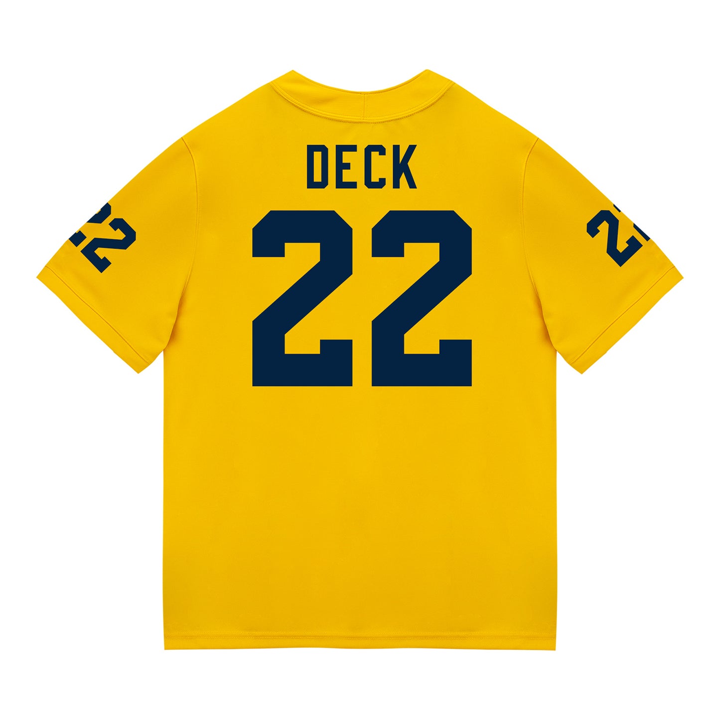 Michigan Wolverines #22 Jordan Deck Student Athlete Maize Football Jersey