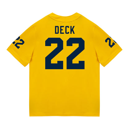 Michigan Wolverines #22 Jordan Deck Student Athlete Maize Football Jersey