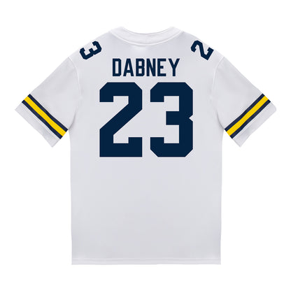 Michigan Wolverines #23 Markel Dabney Student Athlete White Football Jersey