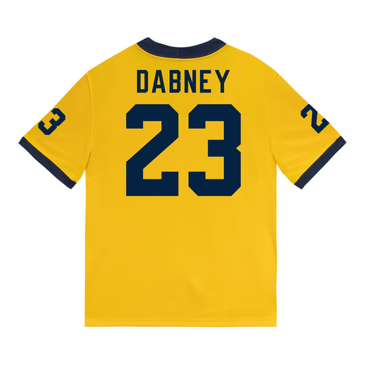 Michigan Wolverines #23 Markel Dabney Student Athlete Maize Football Jersey - Back View