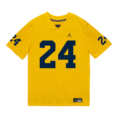 Michigan Wolverines #24 Jamarion Vincent Student Athlete Maize Football Jersey