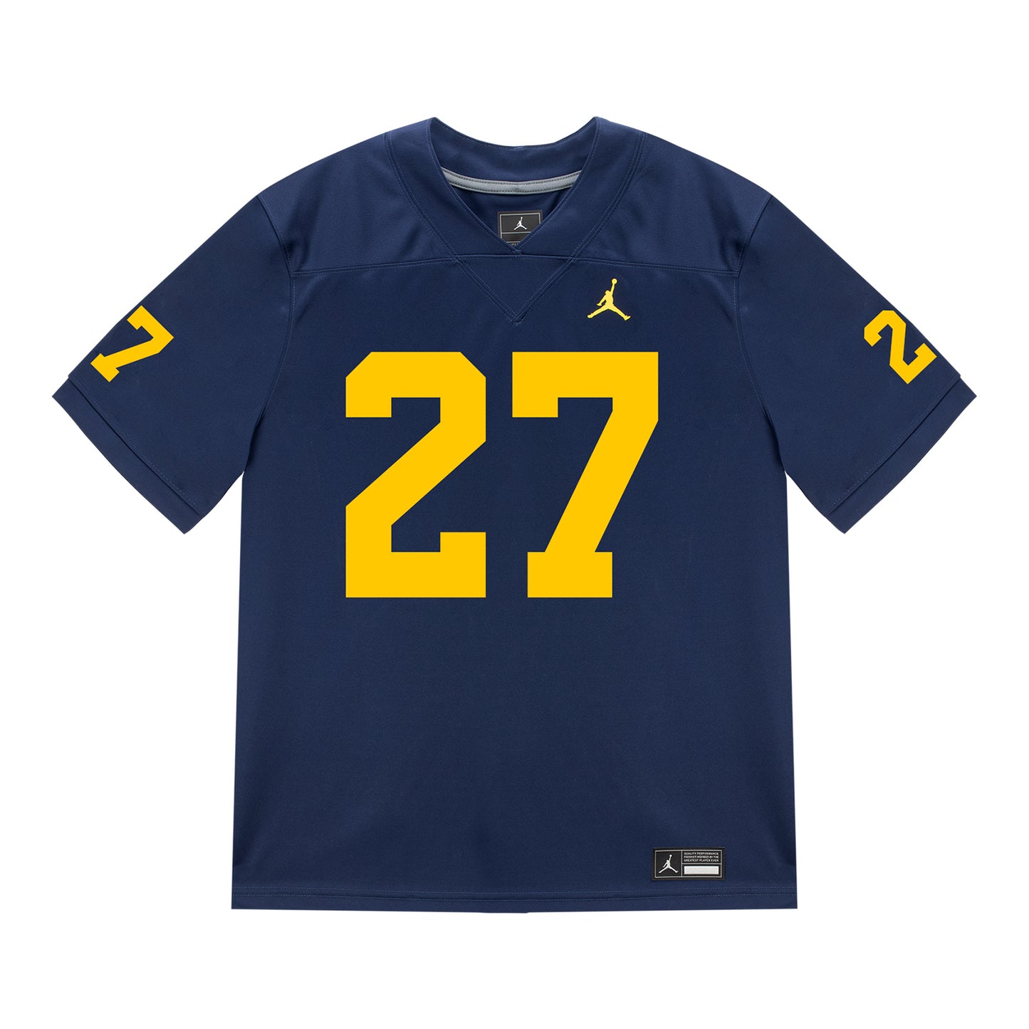 Michigan Wolverines #27 Ernest Nunley Student Athlete Blue Football Jersey - Front View