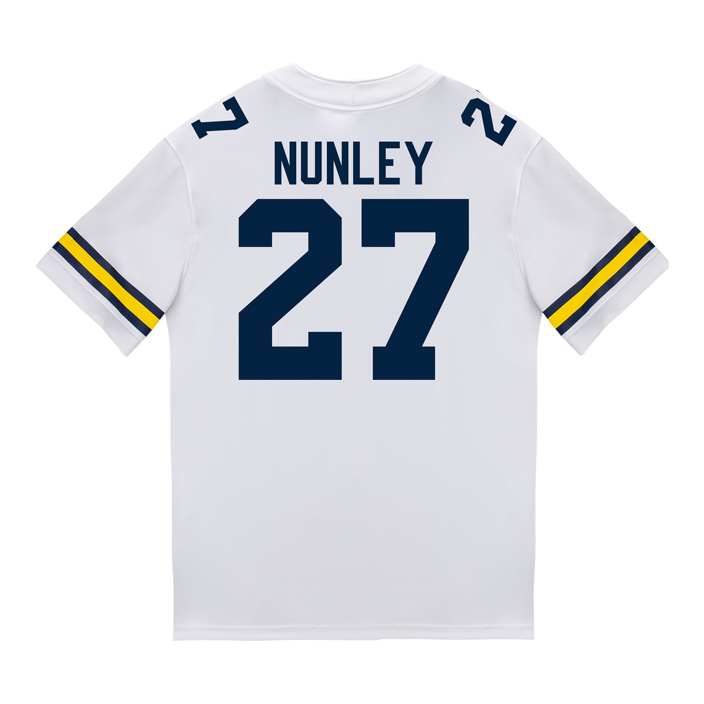 Michigan Wolverines #27 Ernest Nunley Student Athlete White Football Jersey
