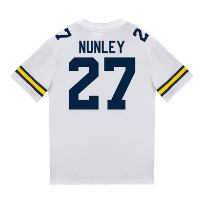 Michigan Wolverines #27 Ernest Nunley Student Athlete White Football Jersey