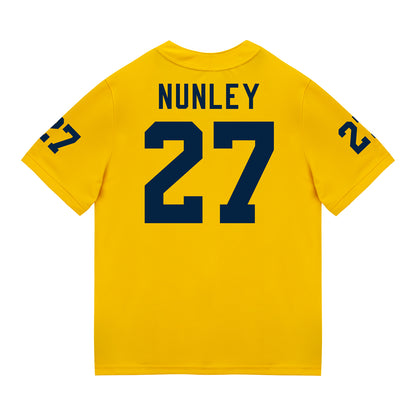 Michigan Wolverines #27 Ernest Nunley Student Athlete Maize Football Jersey