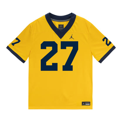 Michigan Wolverines #27 Ernest Nunley Student Athlete Maize Football Jersey