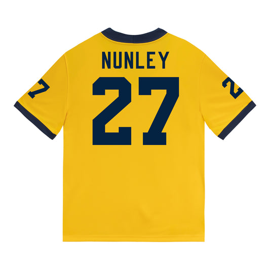 Michigan Wolverines #27 Ernest Nunley Student Athlete Maize Football Jersey