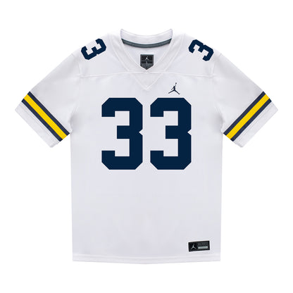 Michigan Wolverines #33 Kaden Catchings Student Athlete White Football Jersey