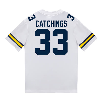 Michigan Wolverines #33 Kaden Catchings Student Athlete White Football Jersey
