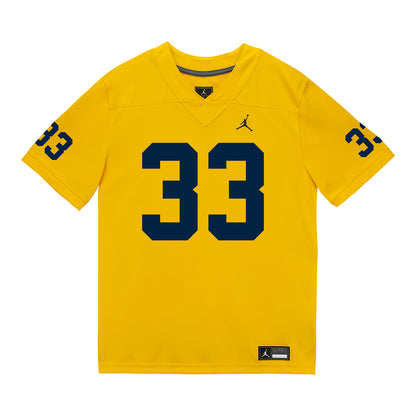 Michigan Wolverines #33 Kaden Catchings Student Athlete Maize Football Jersey
