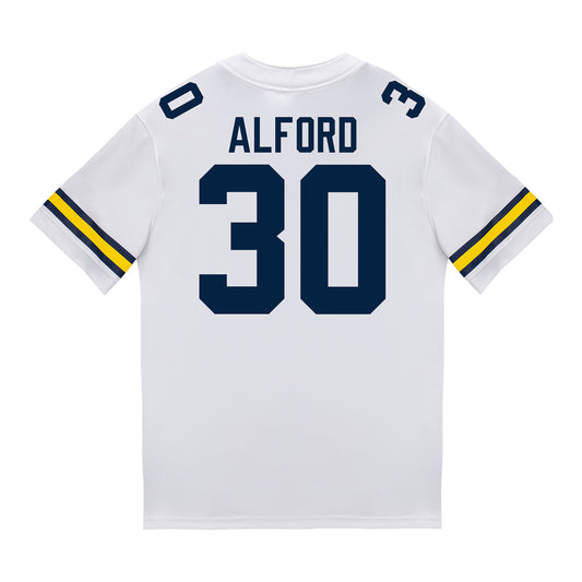 Michigan Wolverines #30 Max Alford Student Athlete White Football Jersey