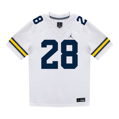 Michigan Wolverines #28 I'Marion Stewart Student Athlete White Football Jersey