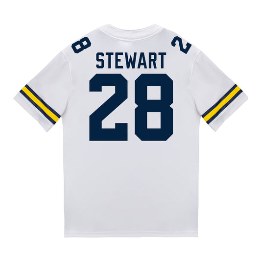 Michigan Wolverines #28 I'Marion Stewart Student Athlete White Football Jersey