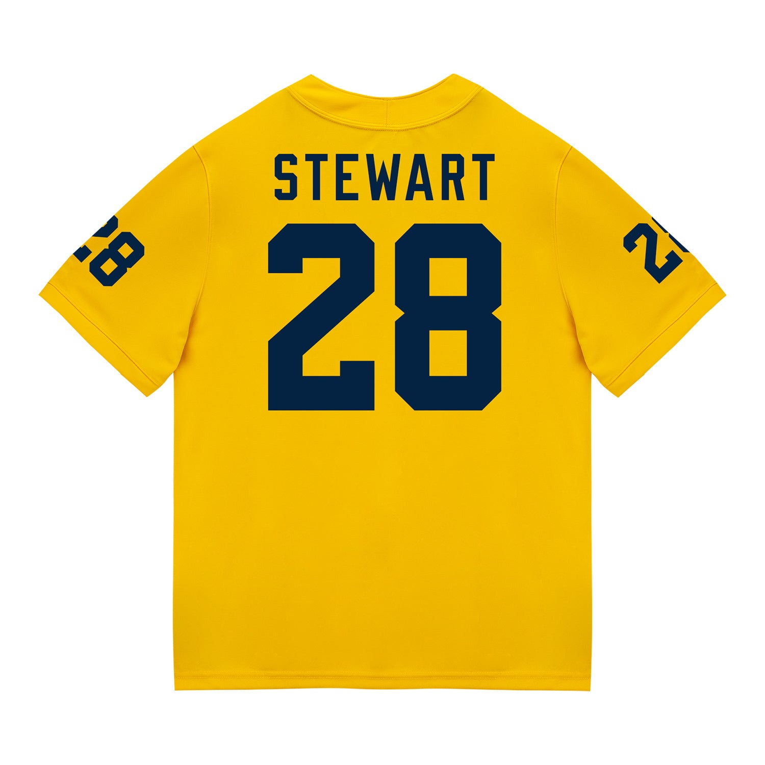 Michigan Wolverines #28 I'Marion Stewart Student Athlete Maize Football Jersey - Back View