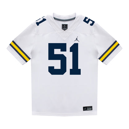 Michigan Wolverines #51 McHale Blade Student Athlete White Football Jersey