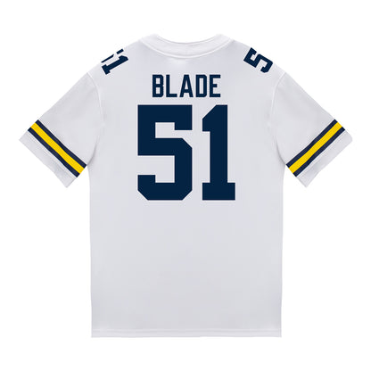 Michigan Wolverines #51 McHale Blade Student Athlete White Football Jersey