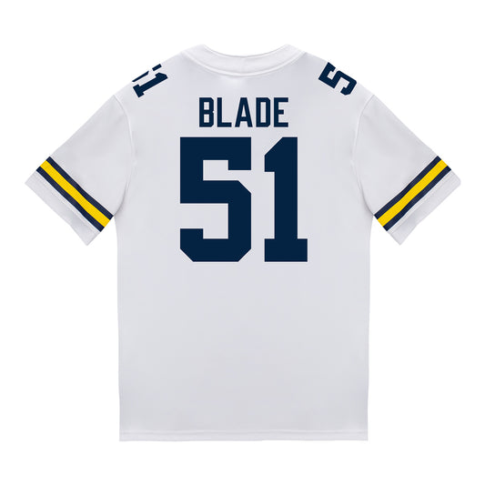 Michigan Wolverines #51 McHale Blade Student Athlete White Football Jersey