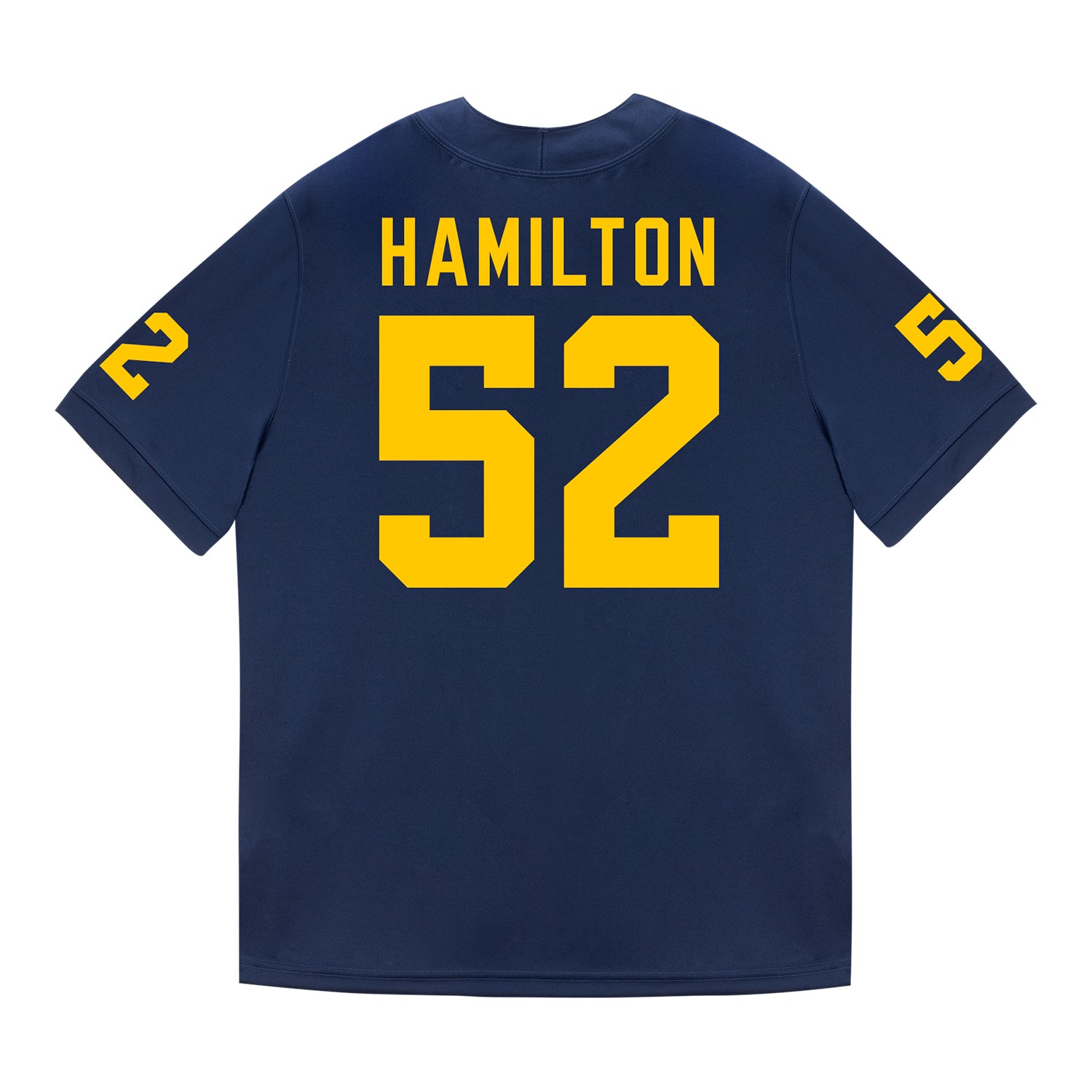 Michigan Wolverines #52 Ace Hamilton Student Athlete Blue Football Jersey- Back View