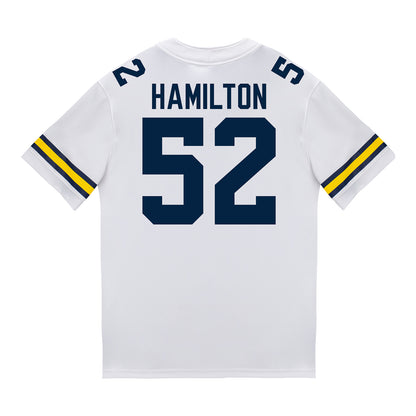 Michigan Wolverines #52 Ace Hamilton Student Athlete White Football Jersey