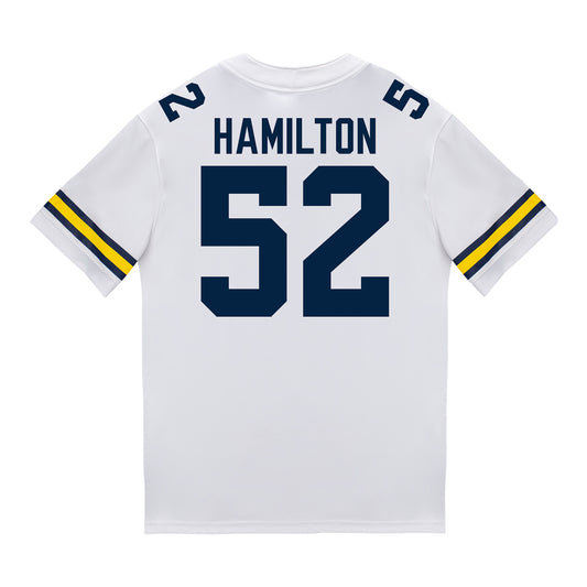 Michigan Wolverines #52 Ace Hamilton Student Athlete White Football Jersey