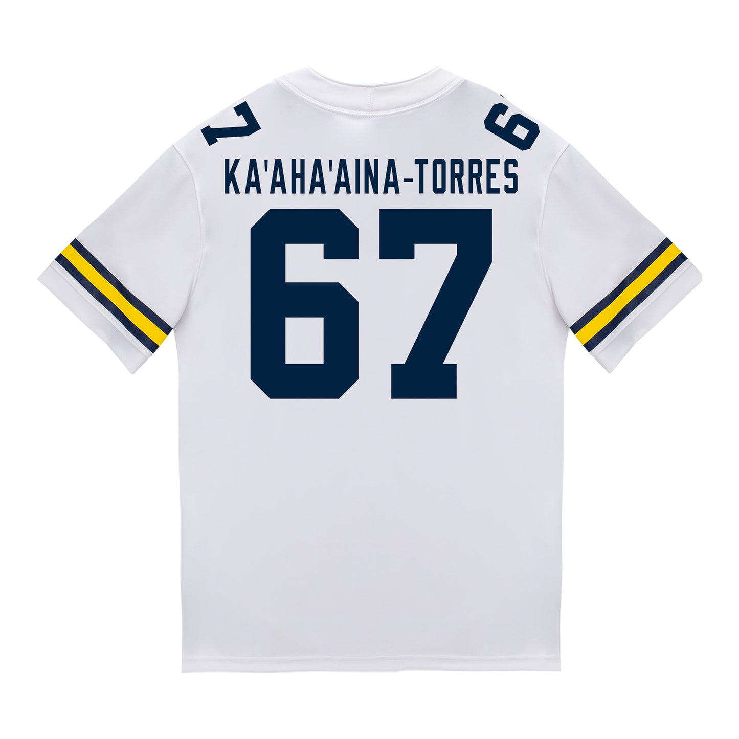 Michigan Wolverines #67 Houston Ka'aha'aina-Torres Student Athlete White Football Jersey