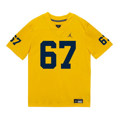Michigan Wolverines #67 Houston Ka'aha'aina-Torres Student Athlete Maize Football Jersey