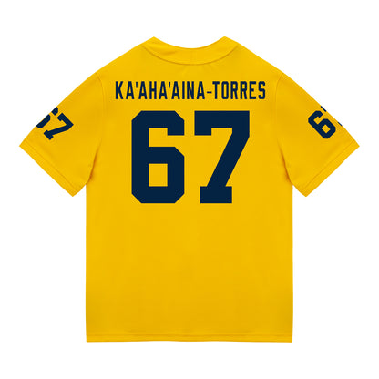 Michigan Wolverines #67 Houston Ka'aha'aina-Torres Student Athlete Maize Football Jersey