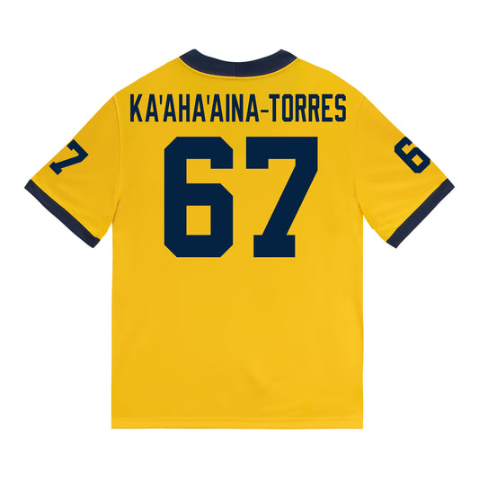 Michigan Wolverines #67 Houston Ka'aha'aina-Torres Student Athlete Maize Football Jersey