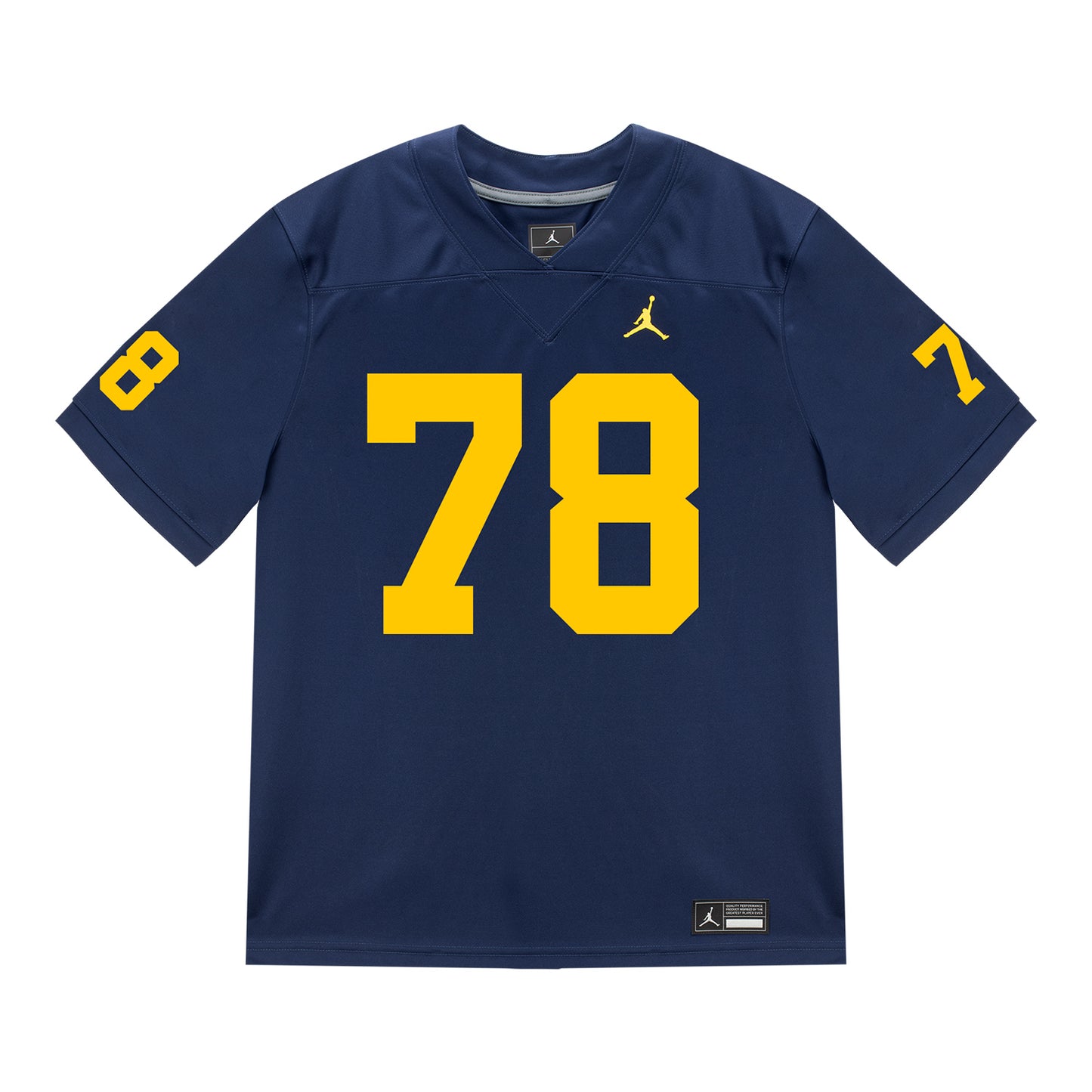 Michigan Wolverines #78 Marky Walbridge Student Athlete Blue Football Jersey - Front View